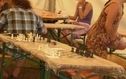<p>Stół z dwoma szachownicami</p>